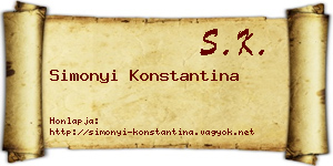 Simonyi Konstantina névjegykártya